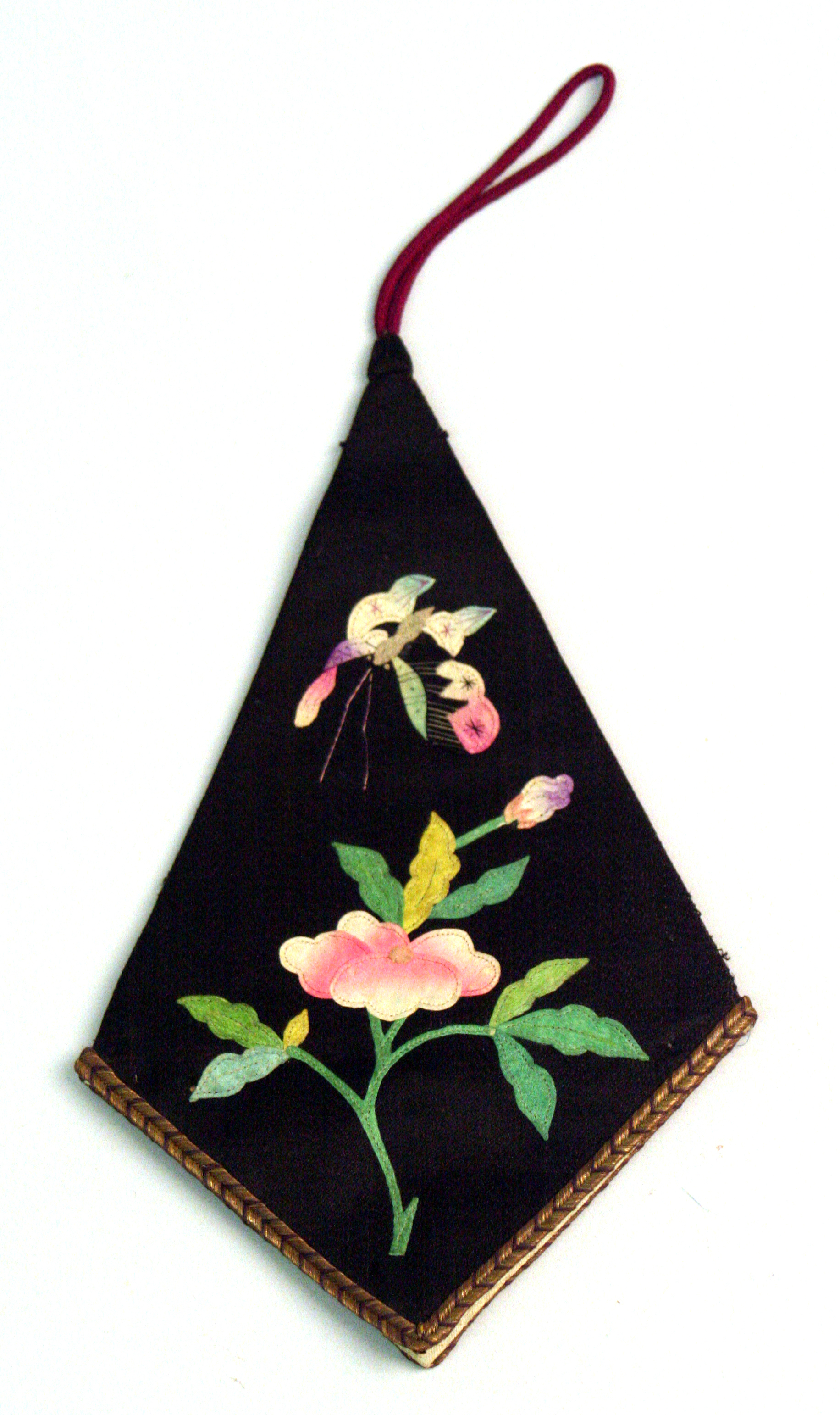 Embroidered handkerchief case, China, c. 1900-1950