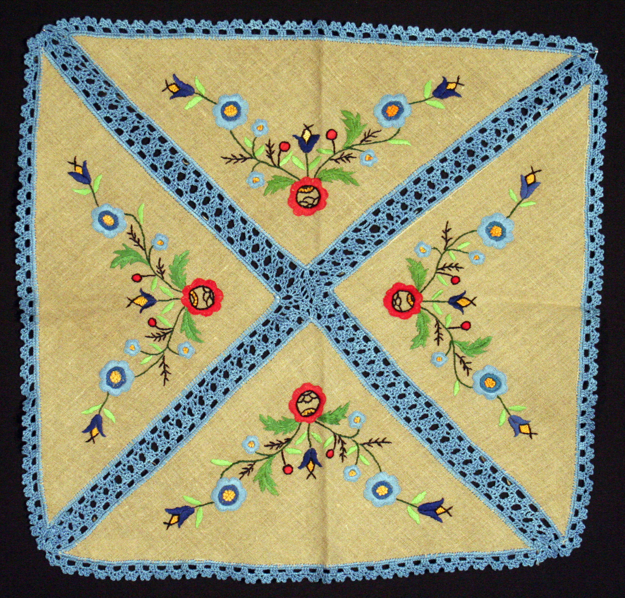 Embroidered table runner, Poland