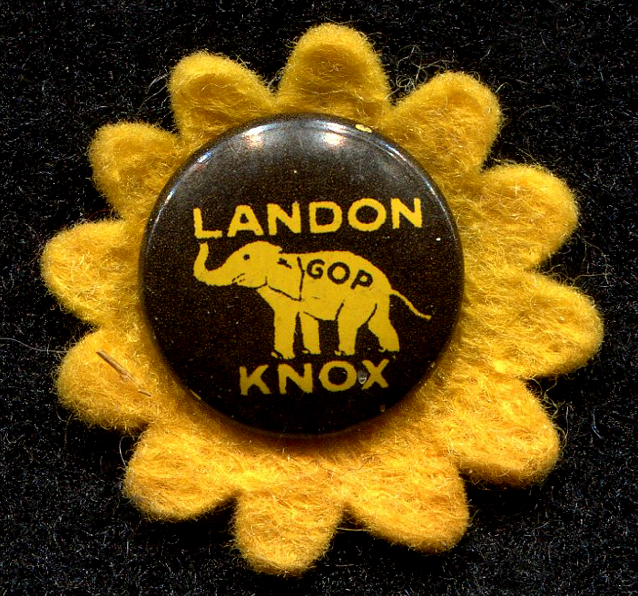 Landon/Knox presidential button, Kansas, 1936