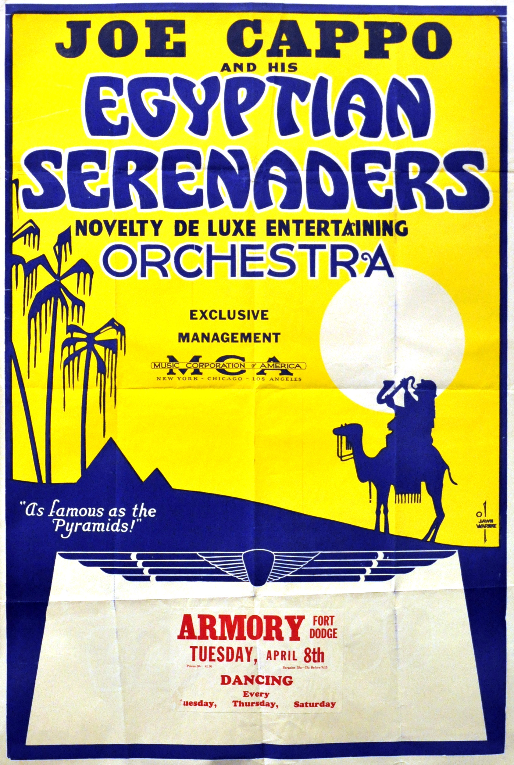 Poster for Joe Cappo and His Egyptian Serenaders