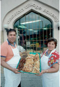 Lebanese bakers display their wares, Detroit, 1989