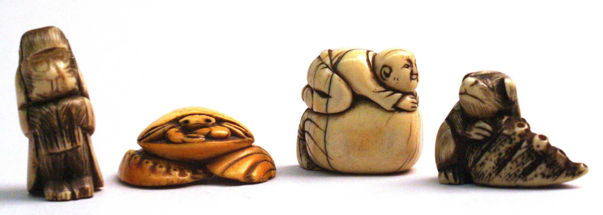 Japanese netsuke, ivory carvings, 19th century