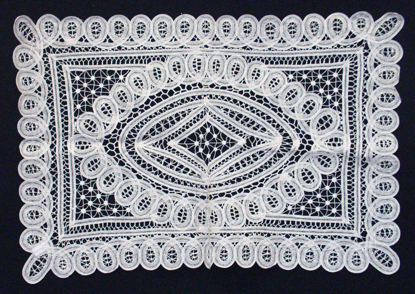 Battenberg lace table mat, c. 1900